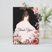 African American Bride Vrijgezellenfeest Dank u Bedankkaart (Staand voorkant)