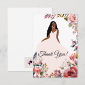 African American Bride Vrijgezellenfeest Dank u Bedankkaart (Voorkant / Achterkant)