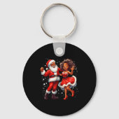 African American Christmas African Santa Mrs Claus Sleutelhanger (Voorkant)