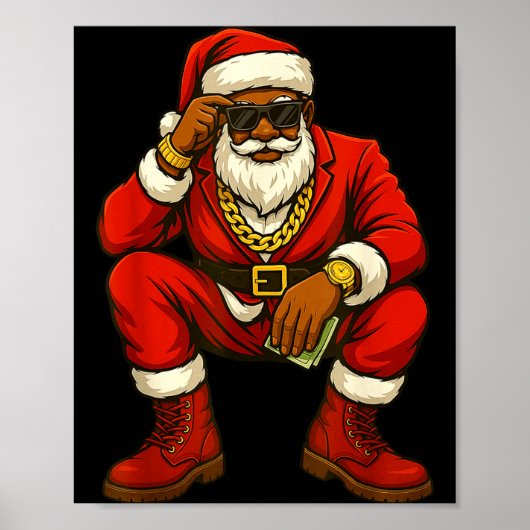 African American Christmas Funny African American  Poster (Voorkant)