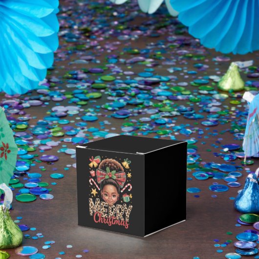 African American Christmas Messy Bun Black Mom  Bedankdoosjes (Feest)