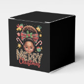 African American Christmas Messy Bun Black Mom  Bedankdoosjes (Voorkant Zijde)