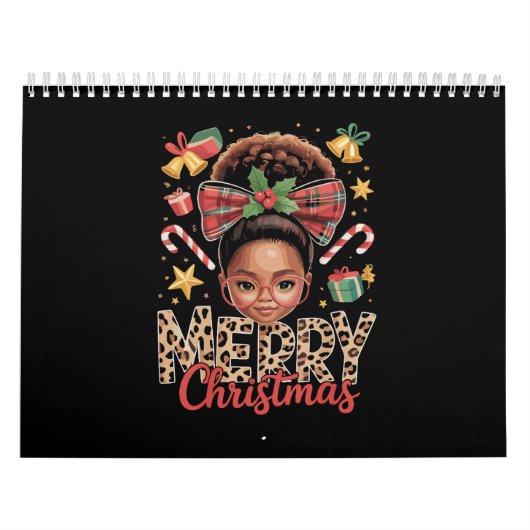African American Christmas Messy Bun Black Mom  Kalender (Hoes)