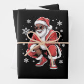 African American Christmas Pajama Xmas Afro Santa  Inpakpapier Vel (In situ)