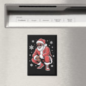 African American Christmas Pajama Xmas Afro Santa Magneet (Insitu (Vaatwasser))