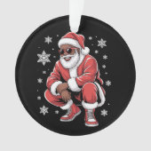 African American Christmas Pajama Xmas Afro Santa  Ornament (voorkant)