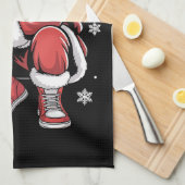 African American Christmas Pajama Xmas Afro Santa  Theedoek (Quarter Fold)