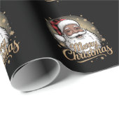 African American Christmas Pajamas Santa Claus  Cadeaupapier (Rol Hoek)