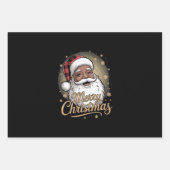 African American Christmas Pajamas Santa Claus  Inpakpapier Vel (Voorkant)