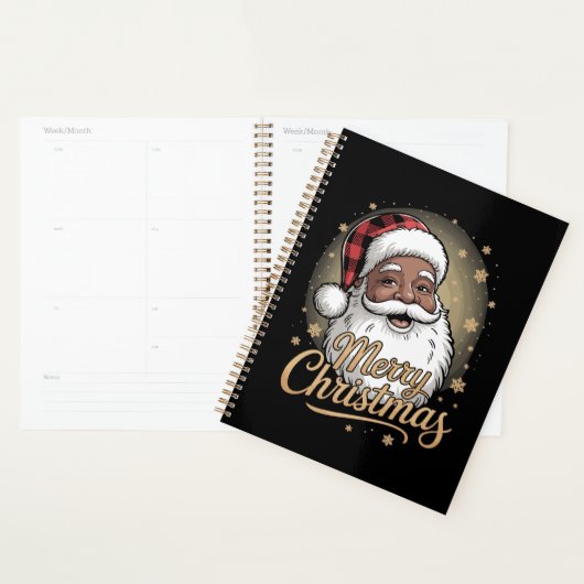 African American Christmas Pajamas Santa Claus Planner (Display)