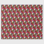 African American Christmas Red Ridinghood Girl Cadeaupapier (Vlak)