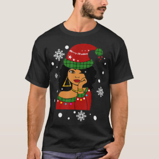 African American Christmas Santa Claus  T-shirt