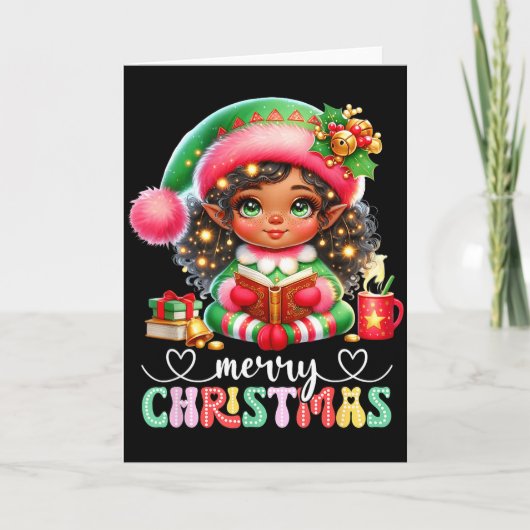 African American Christmas Shirt African Black Wom Kaart (Voorkant)