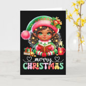 African American Christmas Shirt African Black Wom Kaart (Gele Bloem)