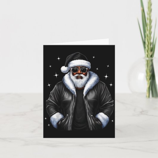 African American Christmas Xmas Afro Santa Claus  Kaart (Voorkant)