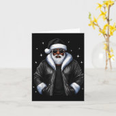 African American Christmas Xmas Afro Santa Claus  Kaart (Gele Bloem)