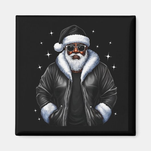 African American Christmas Xmas Afro Santa Claus  Magneet (Voorkant)