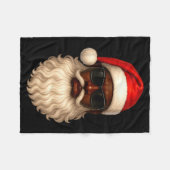 African American Cool Santa Claus Christmas Pajama Fleece Deken (Voorkant (Horizontaal))