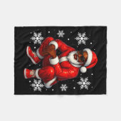 African American Cool Santa Claus Christmas Pajama Fleece Deken (Voorkant (Horizontaal))
