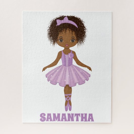 African American Cute Ballerina Jigzaag Puzzle Legpuzzel (Verticaal)