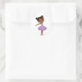 African American Cute Ballerina Round Sticker (Tas)