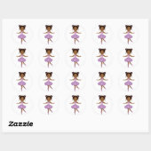 African American Cute Ballerina Round Sticker (Vel)