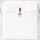 African American Cute Ballerina Round Sticker (Tas)