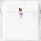 African American Cute Ballerina Round Sticker (Tas)