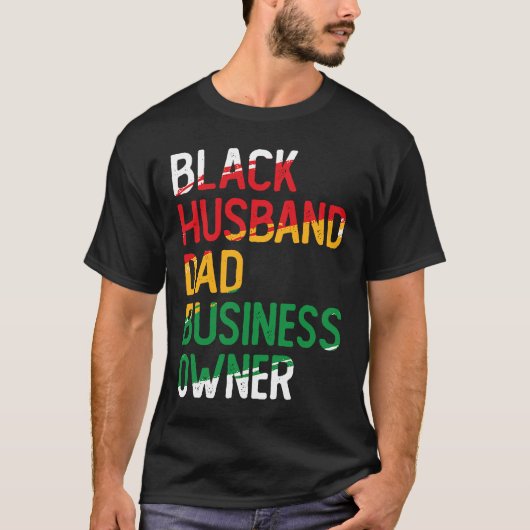 African American Dad Black Business Black H T-shirt (Voorkant)