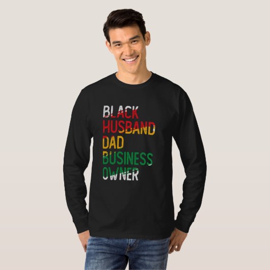 African American Dad Black Owned Business Black Hi T-shirt (Voorkant volledig)