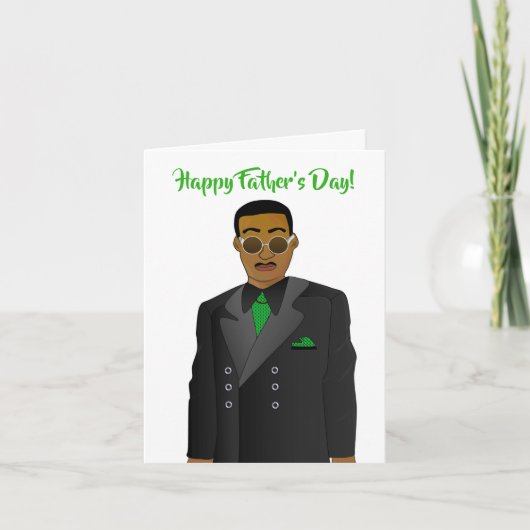 African American Dad Suit Stropdas Vaderdag Kaart (Voorkant)