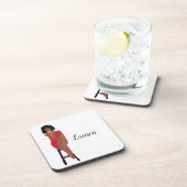 African American Diva in Crimson Beverage Coaster Bier Onderzetter (Rechterzijde)