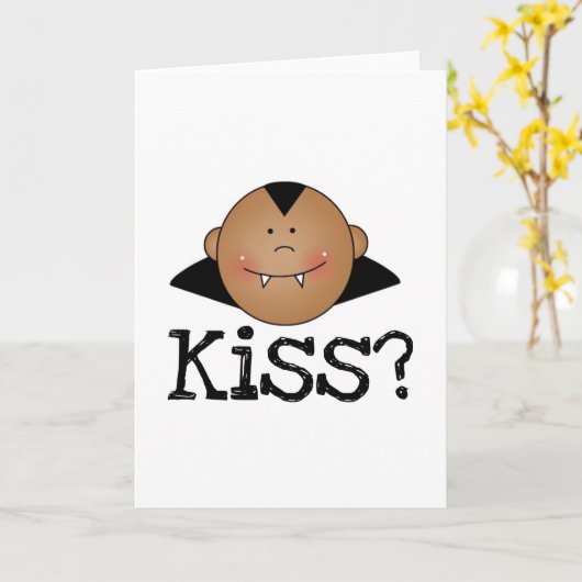 African American Dracula Kiss Kaart (Gele Bloem)