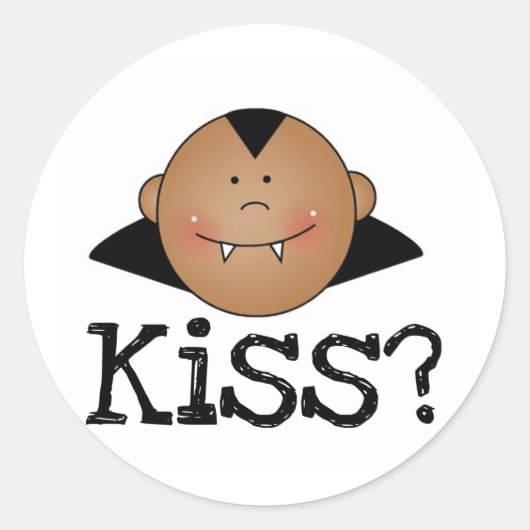 African American Dracula Kiss Ronde Sticker (Voorkant)