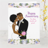 African American Elegant Floral Jubileum Card Kaart (Gele Bloem)