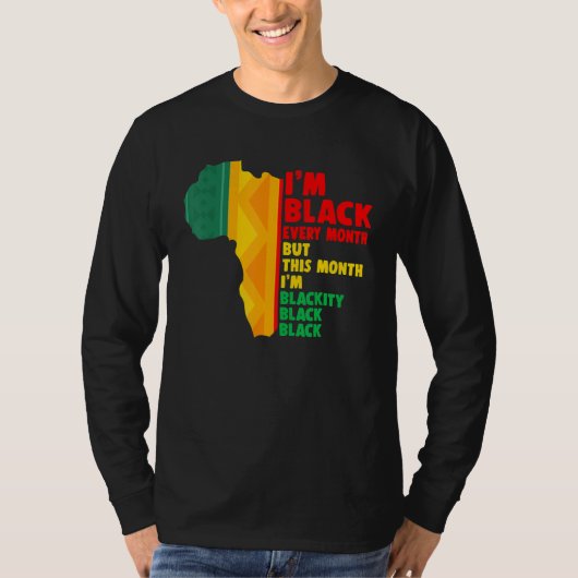 African American Every Month Pride Proud Black His T-shirt (Voorkant)