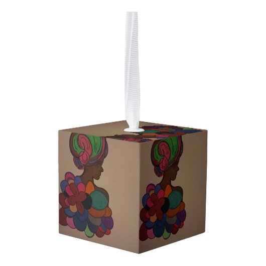 African-American Fairy Cube Ornament (Achter hoekig)