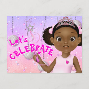 African American Fairy Princess Ballerina Birthday Briefkaart