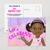 African American Fairy Princess Ballerina Birthday Briefkaart (Voorkant / Achterkant)