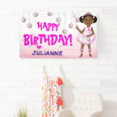 African American Fairy Princess Ballerina Birthday Spandoek (Insitu)