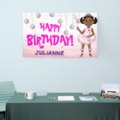 African American Fairy Princess Ballerina Birthday Spandoek (Beurs)