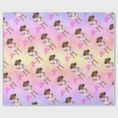 African American Fairy Princess Ballerina Cadeaupapier (Vlak)