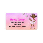 African American Fairy Princess Ballerina Etiket (Voorkant)