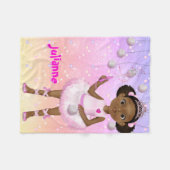 African American Fairy Princess Ballerina Fleece Deken (Voorkant (Horizontaal))