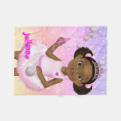 African American Fairy Princess Ballerina Fleece Deken (Voorkant (Horizontaal))