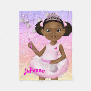African American Fairy Princess Ballerina Fleece Deken