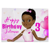 African American Fairy Princess Ballerina Groot Cadeauzakje (Achterkant)