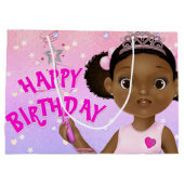 African American Fairy Princess Ballerina Groot Cadeauzakje (Achterkant)