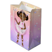 African American Fairy Princess Ballerina Medium Cadeauzakje (Achterkant Gekanteld)