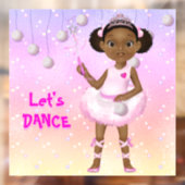 African American Fairy Princess Ballerina Raamsticker (Vel 2)